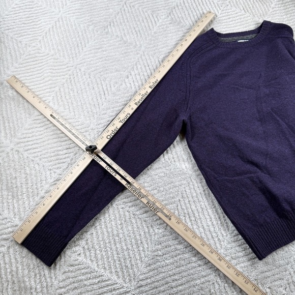 Lands' End Sweater Mens L Purple Lambswool Crew Pullover Preppy Casual Old Money - Picture 4 of 10